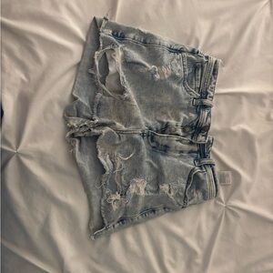 Hollister Blue Jean Shorts Distressed Cut-Off Style